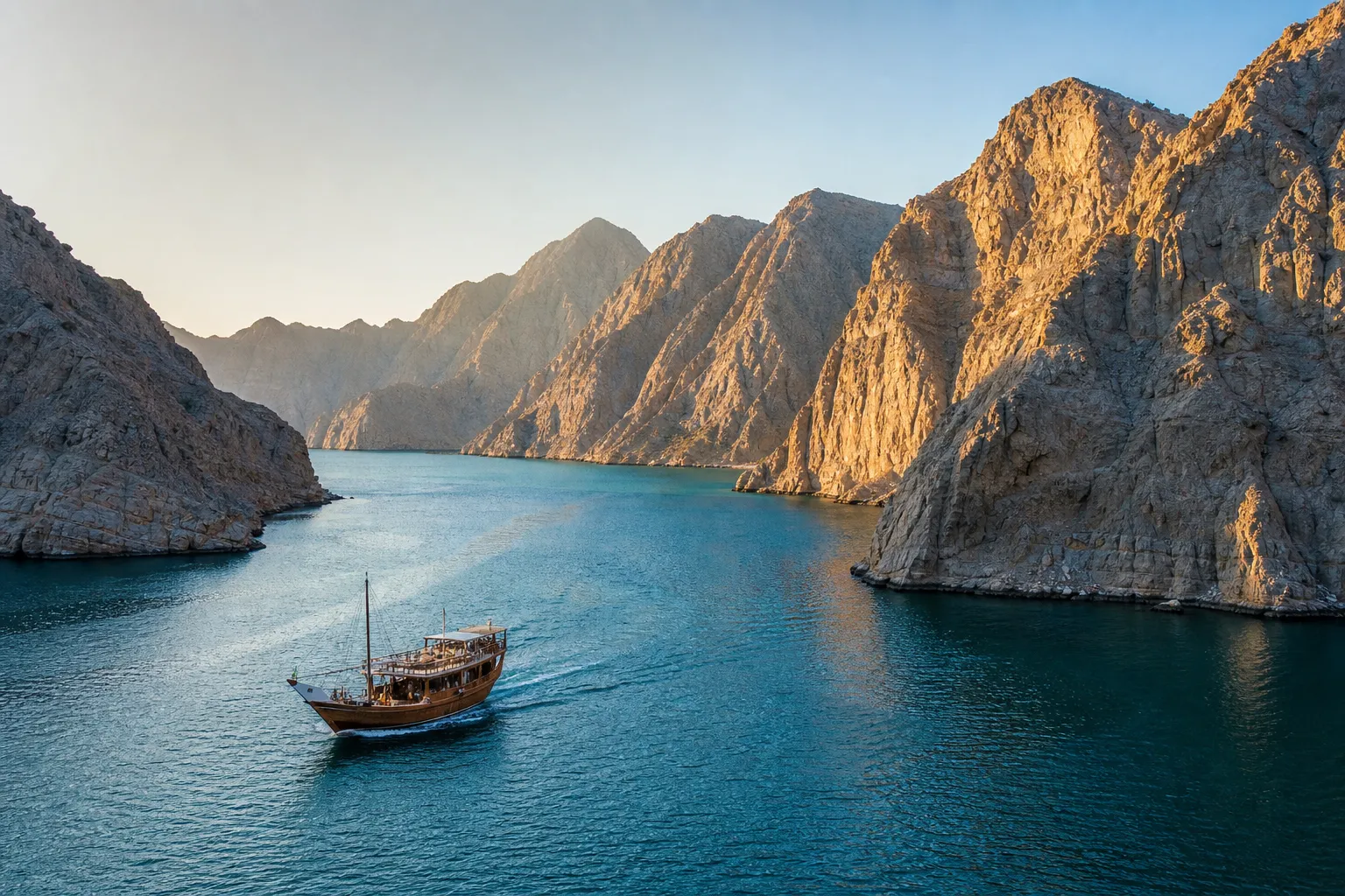 Aerial view of Khasab Musandam fjords