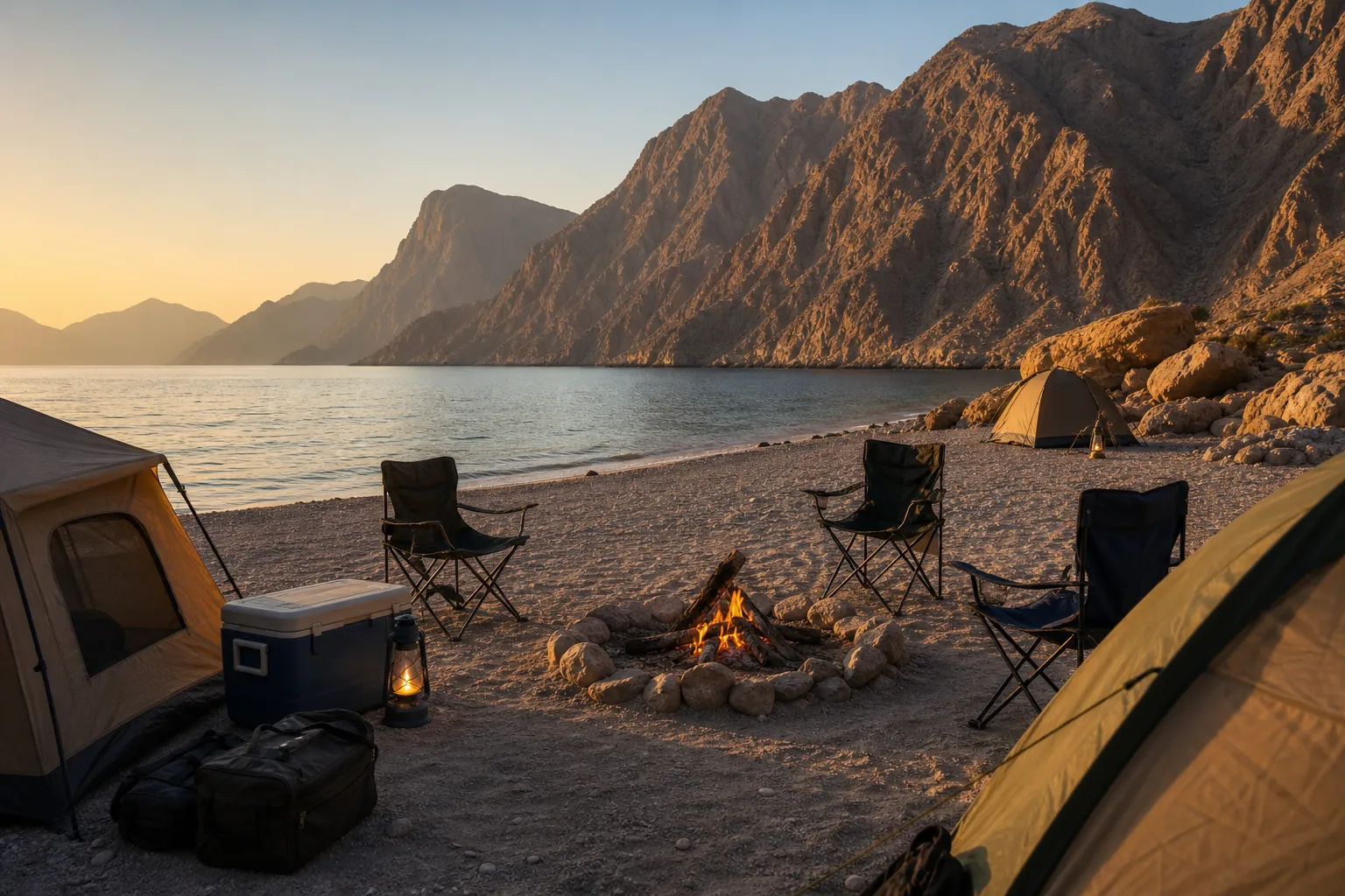Camping on a beach in Musandam